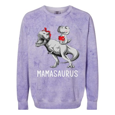 MotherS Day Mom Mamasaurus Dinosaur Mama T Rex Saurus Colorblast Crewneck Sweatshirt