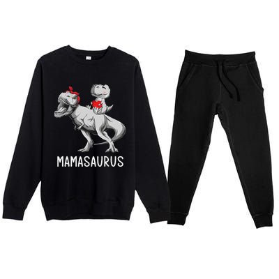 MotherS Day Mom Mamasaurus Dinosaur Mama T Rex Saurus Premium Crewneck Sweatsuit Set