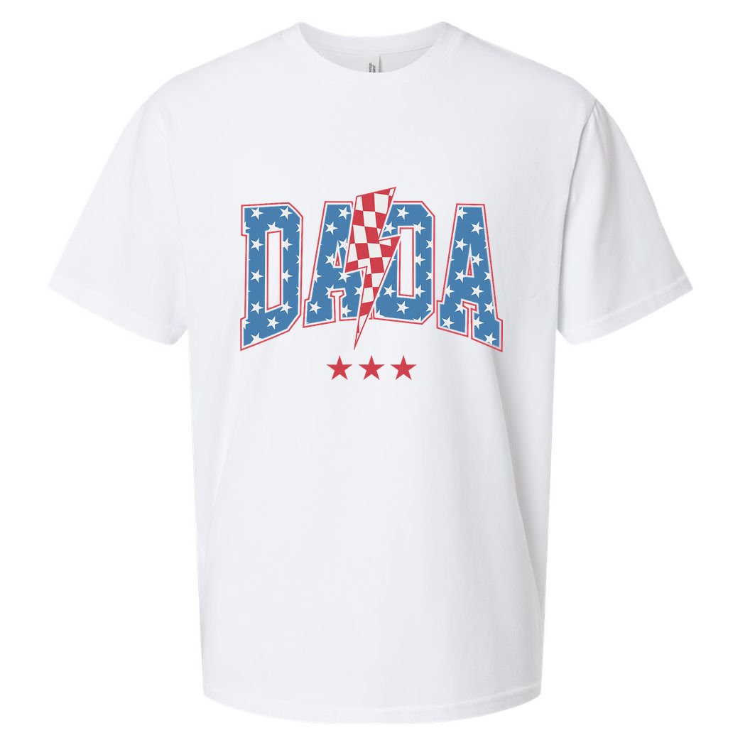 Mama Dada Mini 4th Of July American Family Matching  Sueded Cloud Jersey T-Shirt