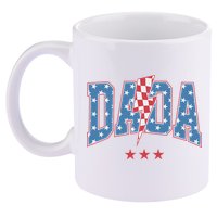 Mama Dada Mini 4th Of July American Family Matching  11oz C Handle Ceramic Mug