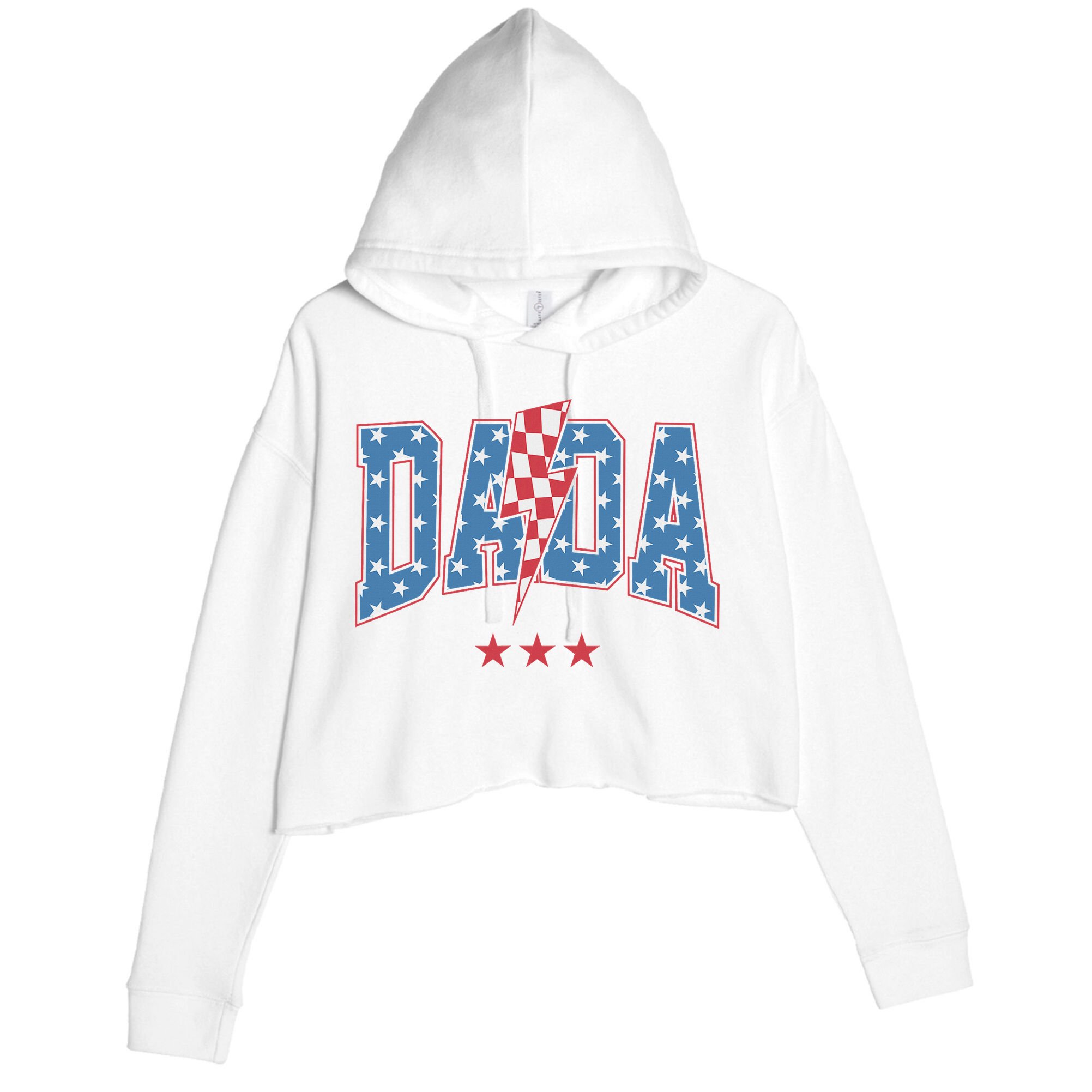 Mama Dada Mini 4th Of July American Family Matching  Crop Fleece Hoodie