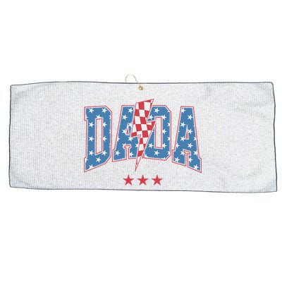Mama Dada Mini 4th Of July American Family Matching  Large Microfiber Waffle Golf Towel