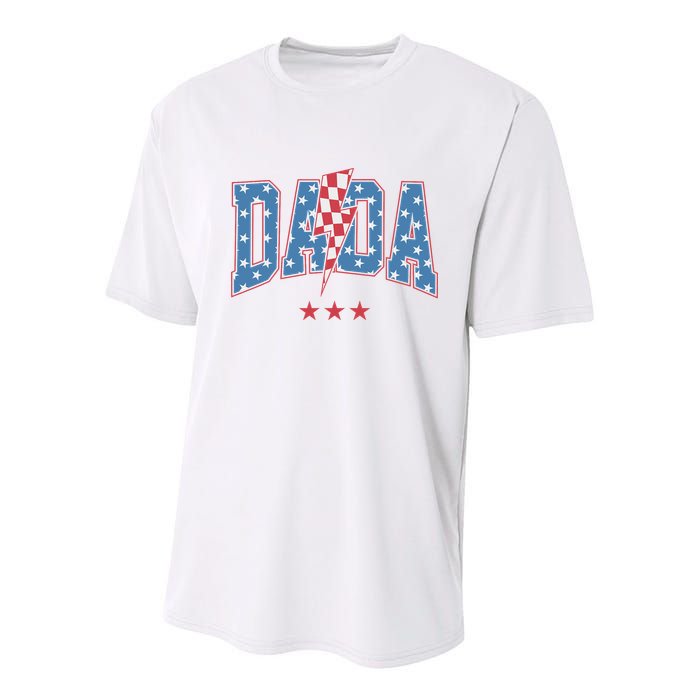Mama Dada Mini 4th Of July American Family Matching  Youth Performance Sprint T-Shirt