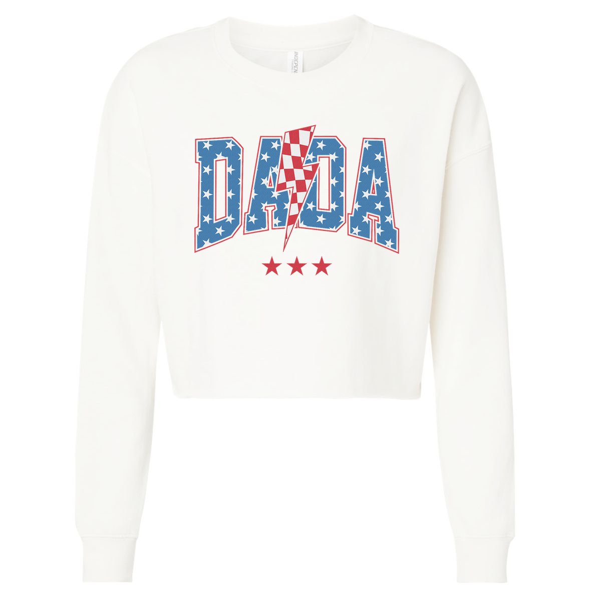 Mama Dada Mini 4th Of July American Family Matching  Cropped Pullover Crew