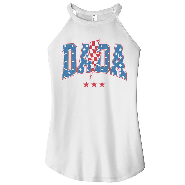Mama Dada Mini 4th Of July American Family Matching  Women's Perfect Tri Rocker Tank