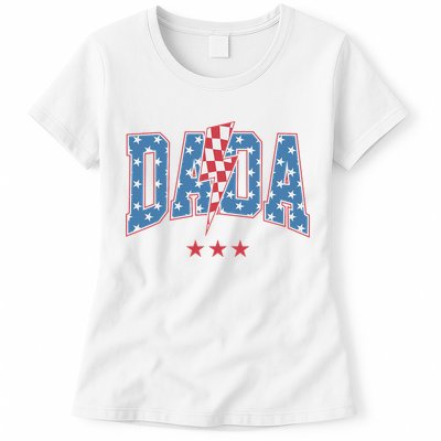 Mama Dada Mini 4th Of July American Family Matching  Womens T-Shirt