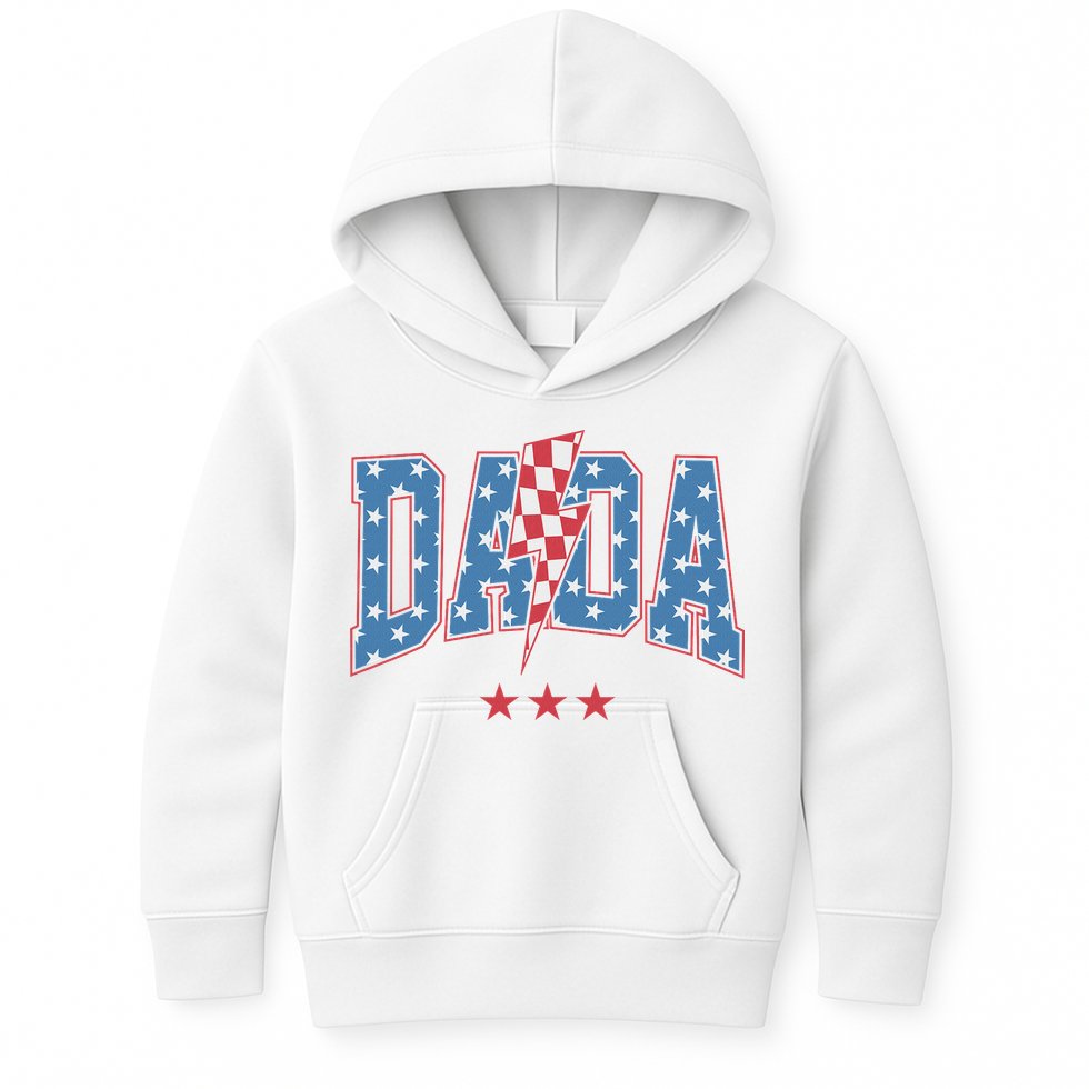Mama Dada Mini 4th Of July American Family Matching  Kids Hoodie