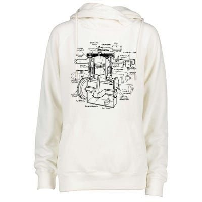 Machine Details Mechanic Womens Funnel Neck Pullover Hood