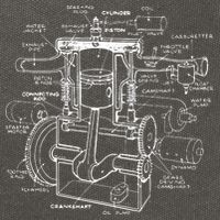 Machine Details Mechanic Cotton Canvas Backpack