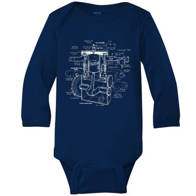 Machine Details Mechanic Baby Long Sleeve Bodysuit