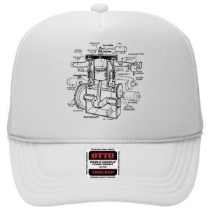 Machine Details Mechanic High Crown Mesh Back Trucker Hat