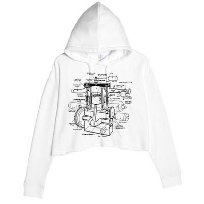 Machine Details Mechanic Crop Fleece Hoodie