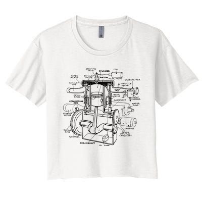 Machine Details Mechanic Women's Crop Top Tee