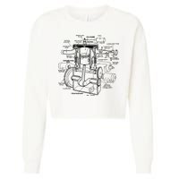 Machine Details Mechanic Cropped Pullover Crew