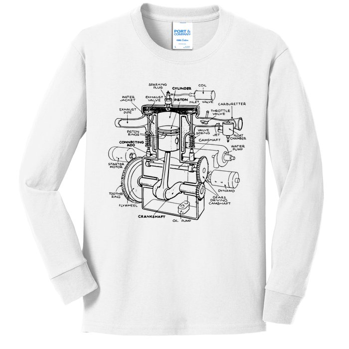 Machine Details Mechanic Kids Long Sleeve Shirt