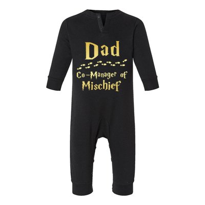 Magical Dad Manager Of Mischief Birthday Family Matching Infant Fleece One Piece