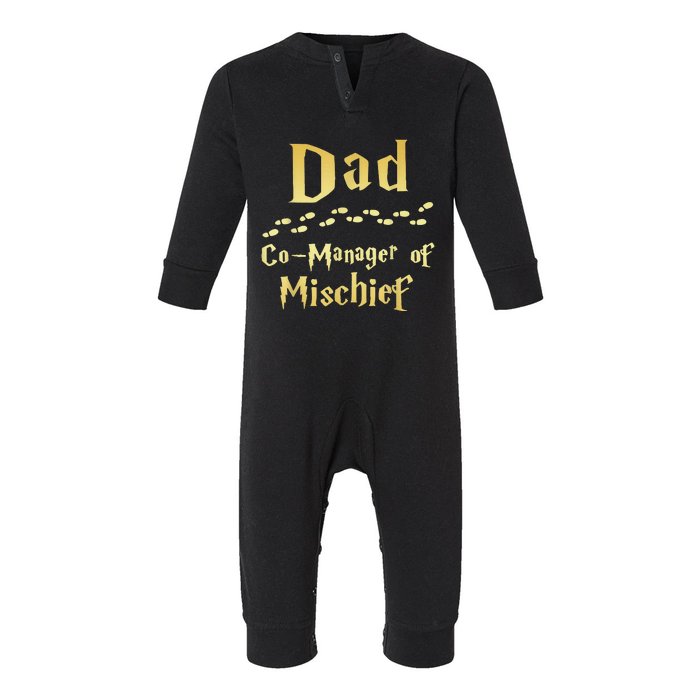 Magical Dad Manager Of Mischief Birthday Family Matching Infant Fleece One Piece