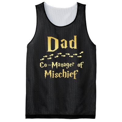 Magical Dad Manager Of Mischief Birthday Family Matching Mesh Reversible Basketball Jersey Tank