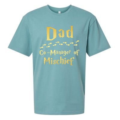 Magical Dad Manager Of Mischief Birthday Family Matching Sueded Cloud Jersey T-Shirt