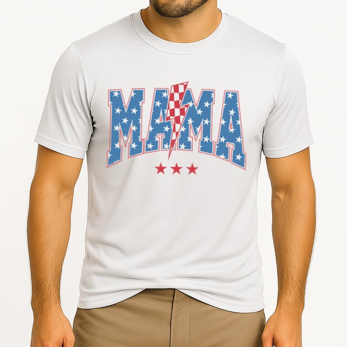Mama Dada Mini 4th Of July American Family Matching  Cooling Performance Crew T-Shirt