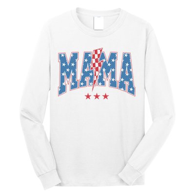 Mama Dada Mini 4th Of July American Family Matching  Long Sleeve Shirt