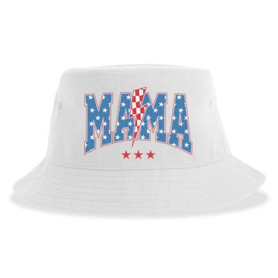 Mama Dada Mini 4th Of July American Family Matching  Sustainable Bucket Hat