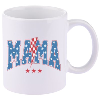 Mama Dada Mini 4th Of July American Family Matching  11oz C Handle Ceramic Mug