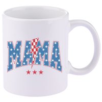Mama Dada Mini 4th Of July American Family Matching  11oz C Handle Ceramic Mug