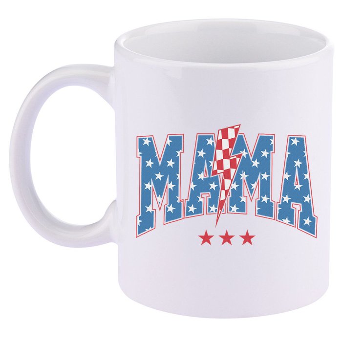 Mama Dada Mini 4th Of July American Family Matching  11oz C Handle Ceramic Mug