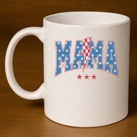 Mama Dada Mini 4th Of July American Family Matching  11oz C Handle Ceramic Mug