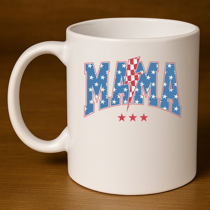 Mama Dada Mini 4th Of July American Family Matching  11oz C Handle Ceramic Mug