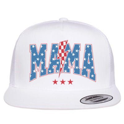 Mama Dada Mini 4th Of July American Family Matching  Flat Bill Trucker Hat