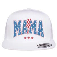 Mama Dada Mini 4th Of July American Family Matching  Flat Bill Trucker Hat