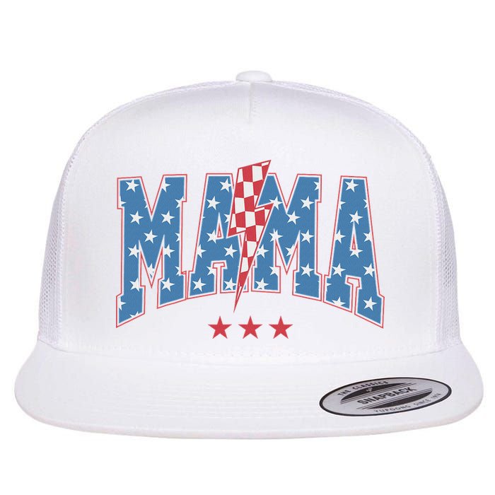Mama Dada Mini 4th Of July American Family Matching  Flat Bill Trucker Hat