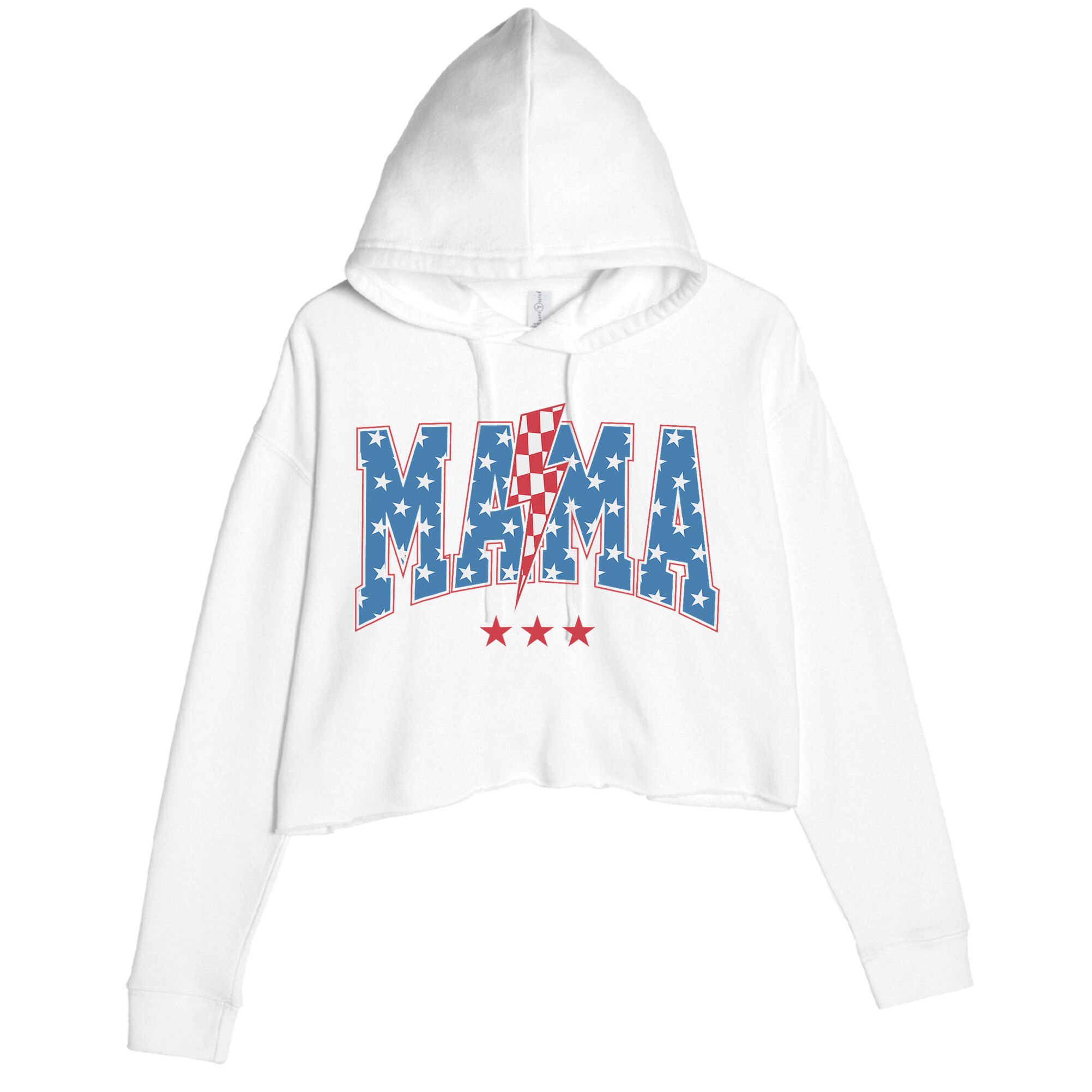 Mama Dada Mini 4th Of July American Family Matching  Crop Fleece Hoodie