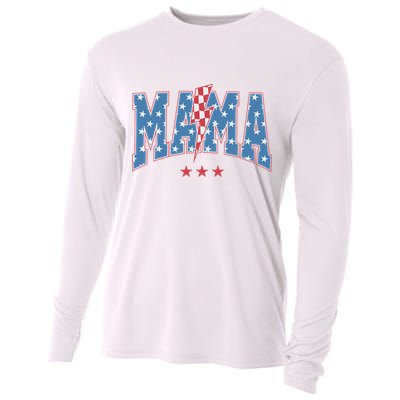 Mama Dada Mini 4th Of July American Family Matching  Cooling Performance Long Sleeve Crew