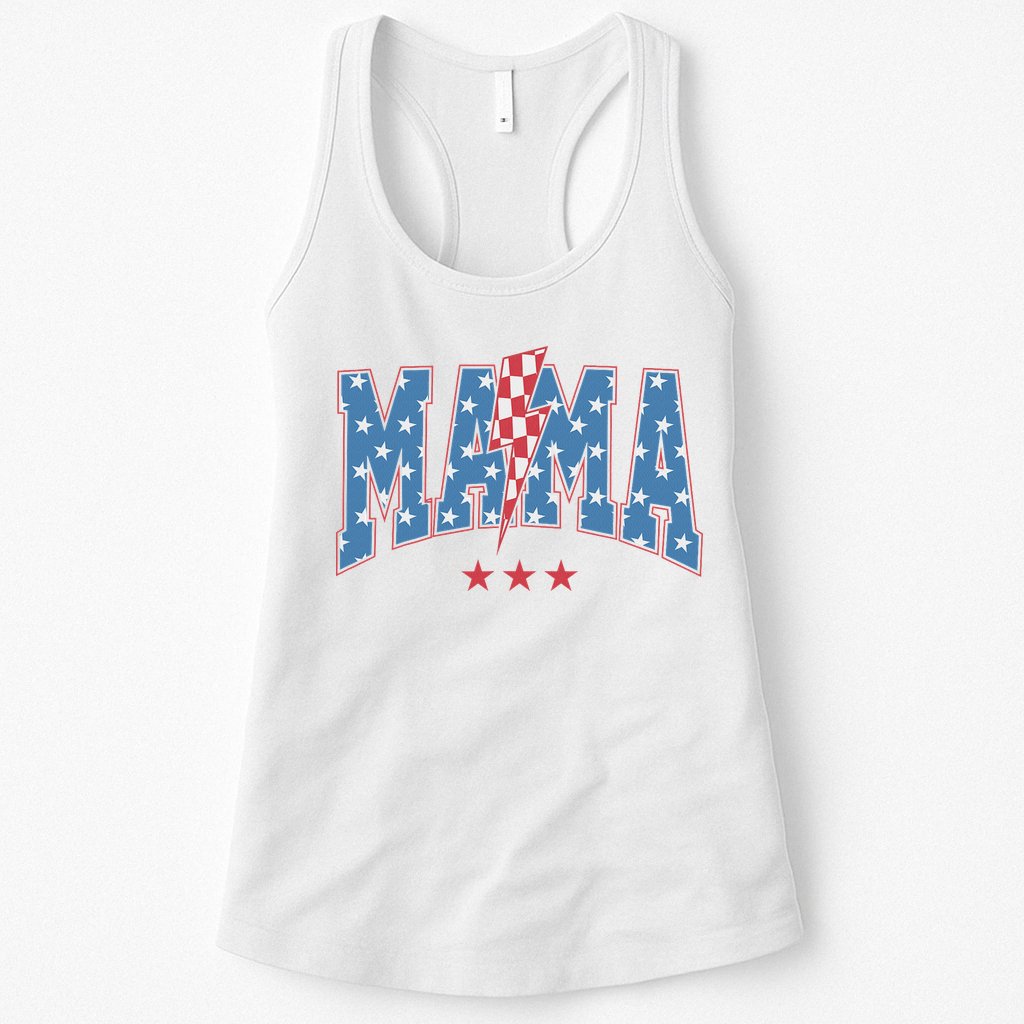 Mama Dada Mini 4th Of July American Family Matching  Womens Tank Top