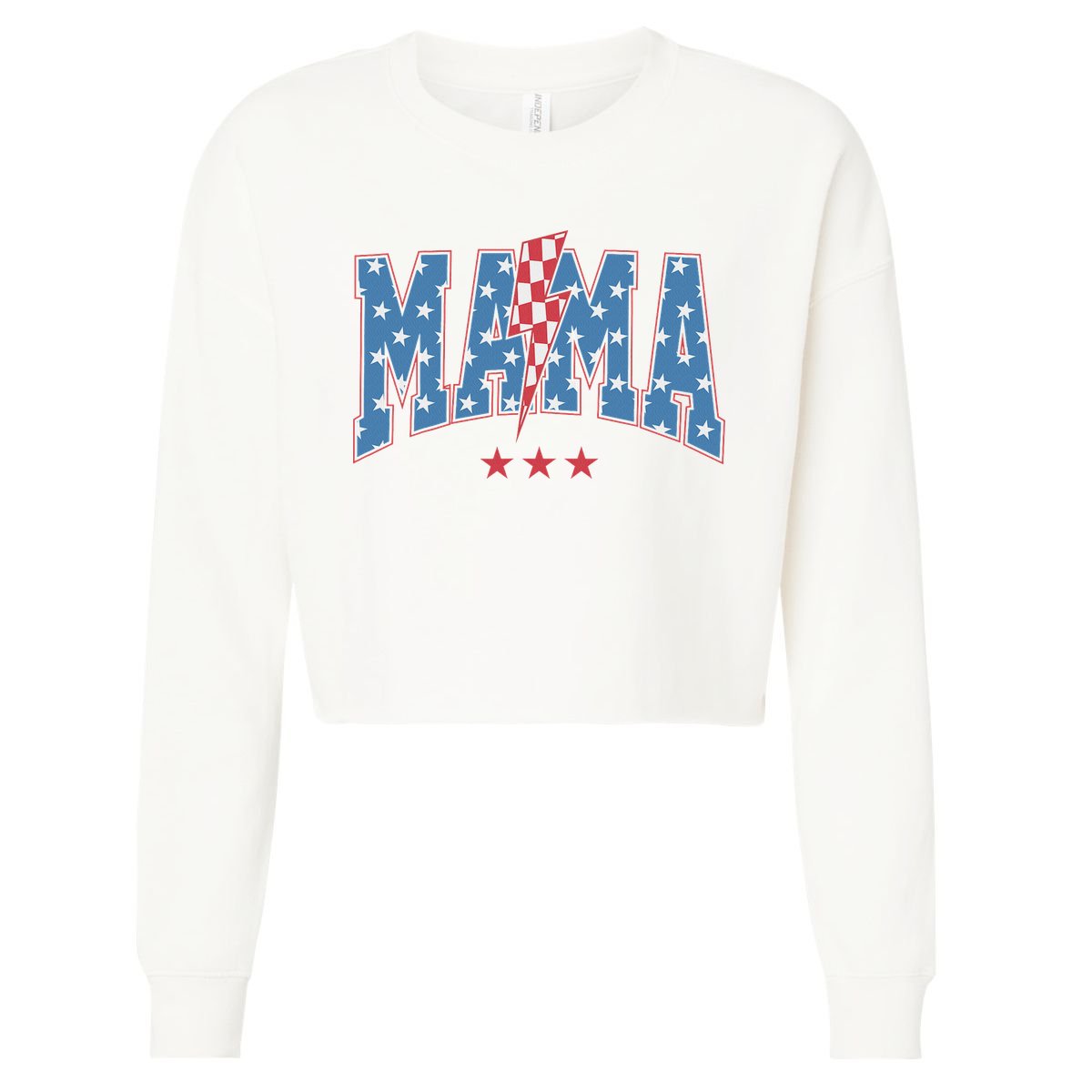 Mama Dada Mini 4th Of July American Family Matching  Cropped Pullover Crew