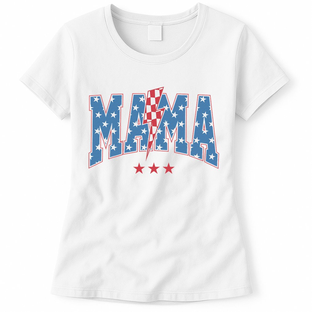 Mama Dada Mini 4th Of July American Family Matching  Womens T-Shirt