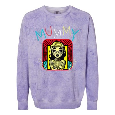 Mummy Deady Matching Mom Dad Halloween Pop Art Style Colorblast Crewneck Sweatshirt