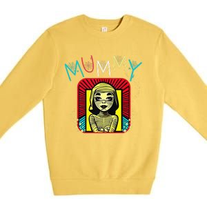 Mummy Deady Matching Mom Dad Halloween Pop Art Style Premium Crewneck Sweatshirt