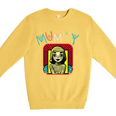 Mummy Deady Matching Mom Dad Halloween Pop Art Style Premium Crewneck Sweatshirt