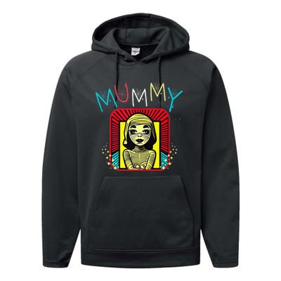 Mummy Deady Matching Mom Dad Halloween Pop Art Style Performance Fleece Hoodie