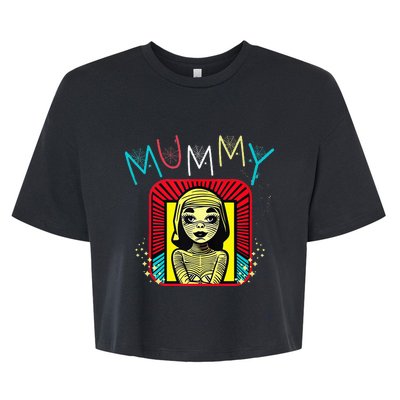 Mummy Deady Matching Mom Dad Halloween Pop Art Style Bella+Canvas Jersey Crop Tee