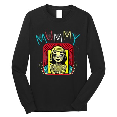 Mummy Deady Matching Mom Dad Halloween Pop Art Style Long Sleeve Shirt