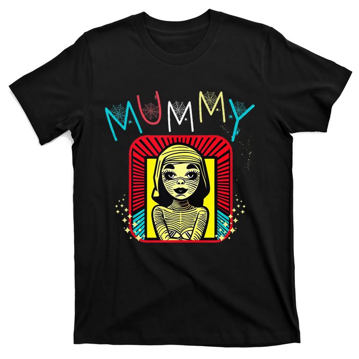 Mummy Deady Matching Mom Dad Halloween Pop Art Style T-Shirt