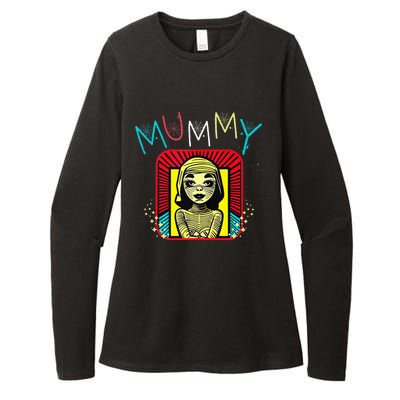 Mummy Deady Matching Mom Dad Halloween Pop Art Style Womens CVC Long Sleeve Shirt