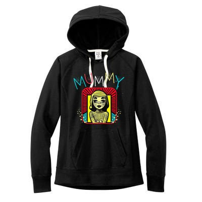 Mummy Deady Matching Mom Dad Halloween Pop Art Style Women's Fleece Hoodie