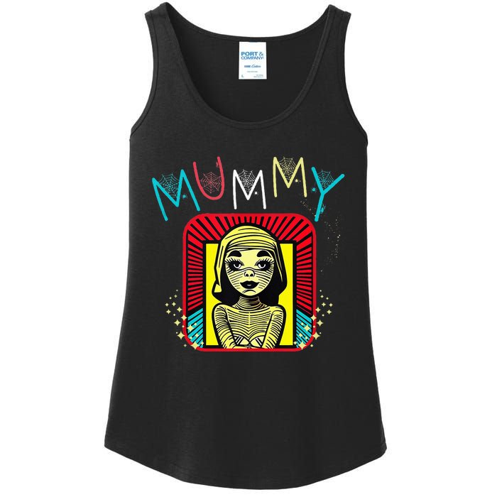 Mummy Deady Matching Mom Dad Halloween Pop Art Style Ladies Essential Tank