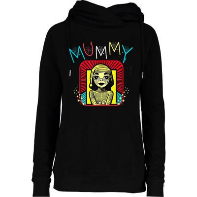 Mummy Deady Matching Mom Dad Halloween Pop Art Style Womens Funnel Neck Pullover Hood